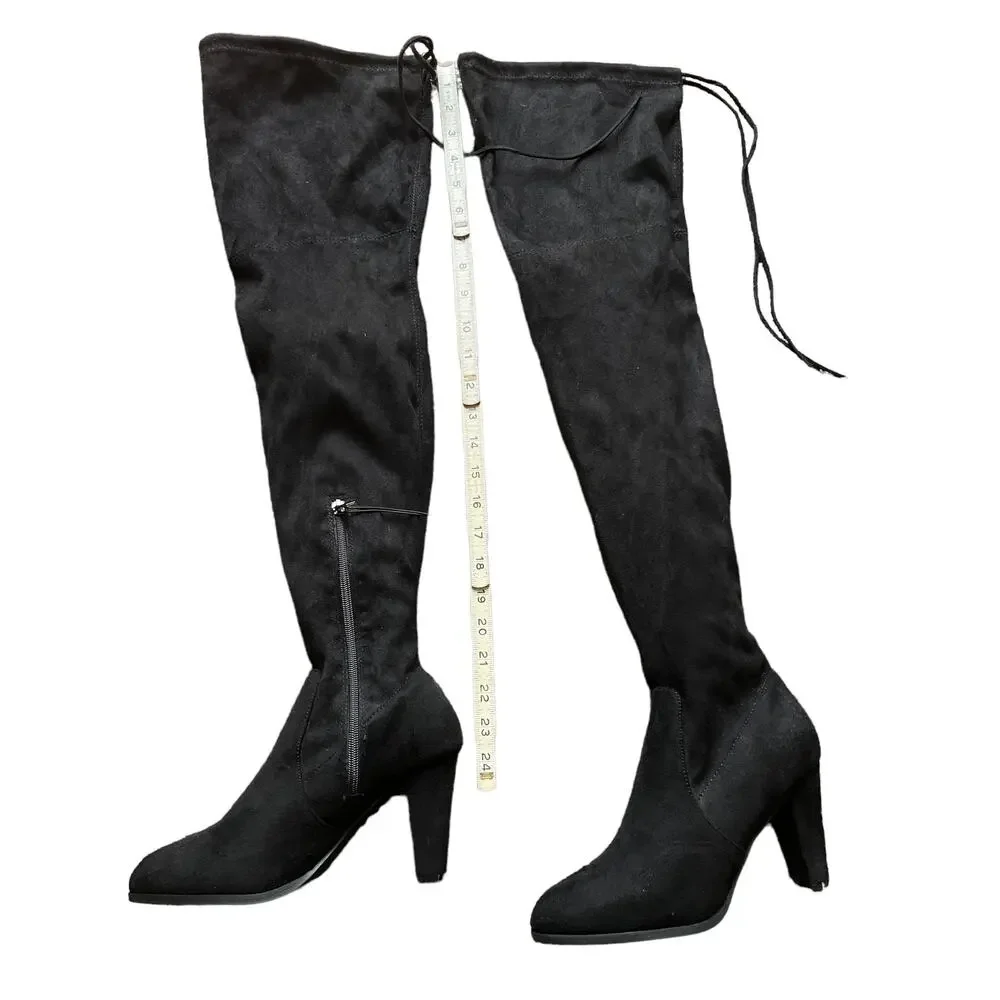 Catherine Malandrino Monarch Heeled Over The Knee Boots 8.5 Black New